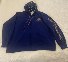 Disney World 50th Anniversary Navy Blue Zip Up Hoodie Sweatshirt 2X