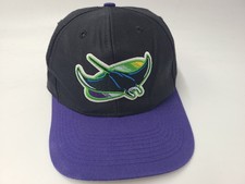 Vintage Youth Tampa Bay Devil Rays Logo 7 Snapback Hat Cap Boys MLB Black Purple