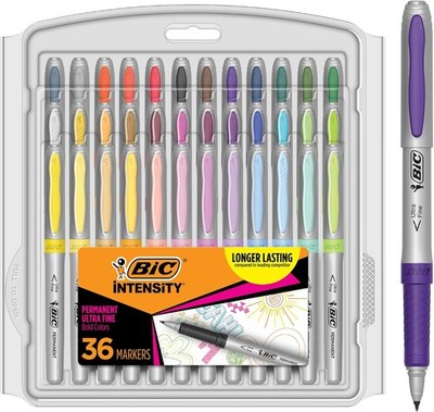 BIC Intensity Ultra Fine Permanent Markers, 36-Count, Assorted