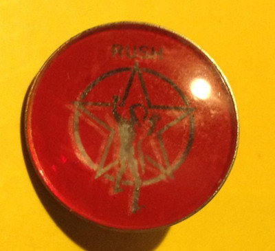 Rush All The World's A Stage vintage 1970s crystal CONCERT BADGE