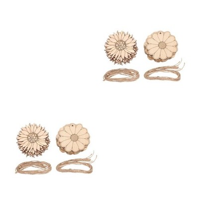 2 Pack Blumen-holzausschnitte Holzbastelbedarf -tags in Blumenform