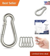 304 Stainless Steel Carabiners - 2.25 Inch, Supports 286.6 lb Weight