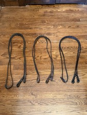 Need Leather English Riding Reins? LOT of 3 Flat Laced Reins- 1 Excellent/2 Free