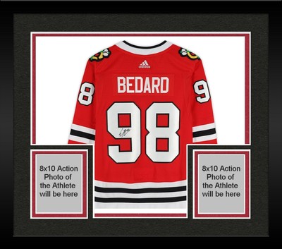 Framed Connor Bedard Chicago Blackhawks Autographed Red Adidas