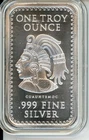 1 Troy Oz .999 Fine Silver Bar Cuauhtemoc Aztec Calendar In Capsule