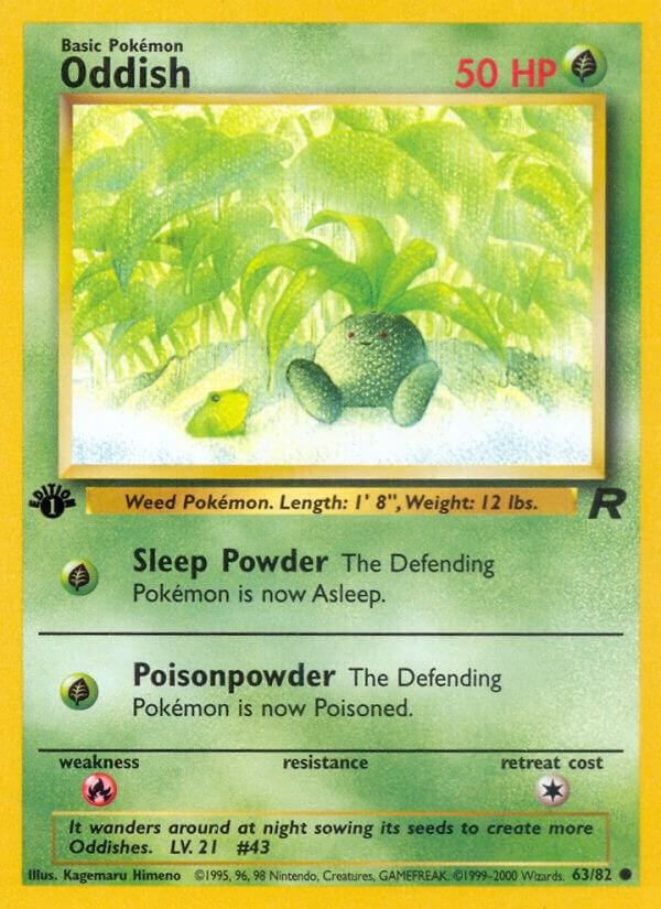 Oddish Team Rocket Common NM Pokemon 63/82 1st Edition