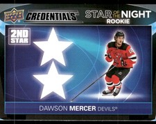 2021-22 UD Credentials #2SR-7 Dawson Mercer Star of the Night: 2nd Star Rookies