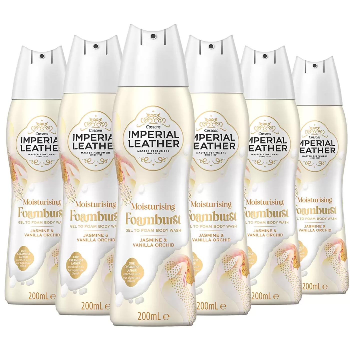 Imperial Leather Moisturising Foamburst Shaving Gel Shave Foam Can Pack 6x200ml