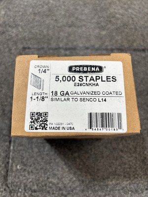 Prebena 1-1/8  Staples Galvanized E28CNKHA