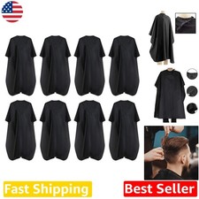 Salon Cape Black 8 Pack Waterproof Nylon Metal Snap Hair Styling Barber