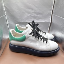 Alexander McQueen White Green Leather Oversized Sneaker Men’s Low Top Lace Up
