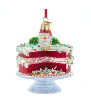 Noble Gems  Glass Red Velvet Cake With Stand Ornament NB1847 w