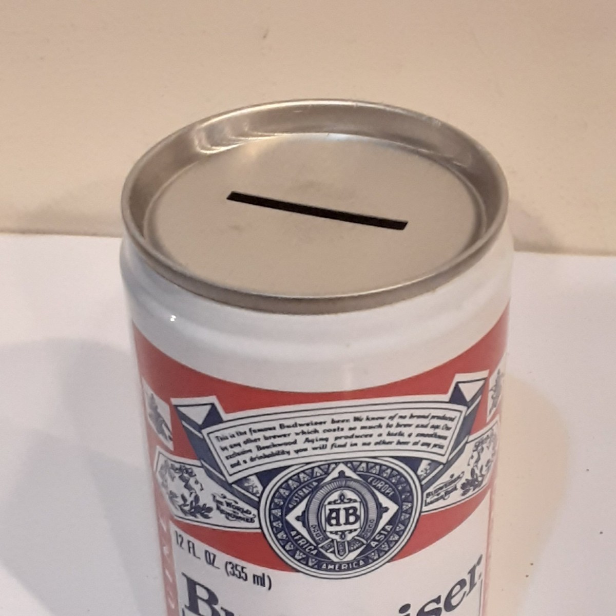 VINTAGE 80'S EMPTY BALDWINSVILLE BUDWEISER COMMEMORATIVE BEER CAN