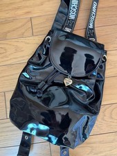 Moschino Black Backpack Leather Trim Used Authentic from Japan Fashion Bag