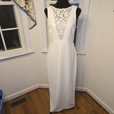 Karl Lagerfeld Paris White Lace Top Maxi Dress Wedding Gown Women's Size 4