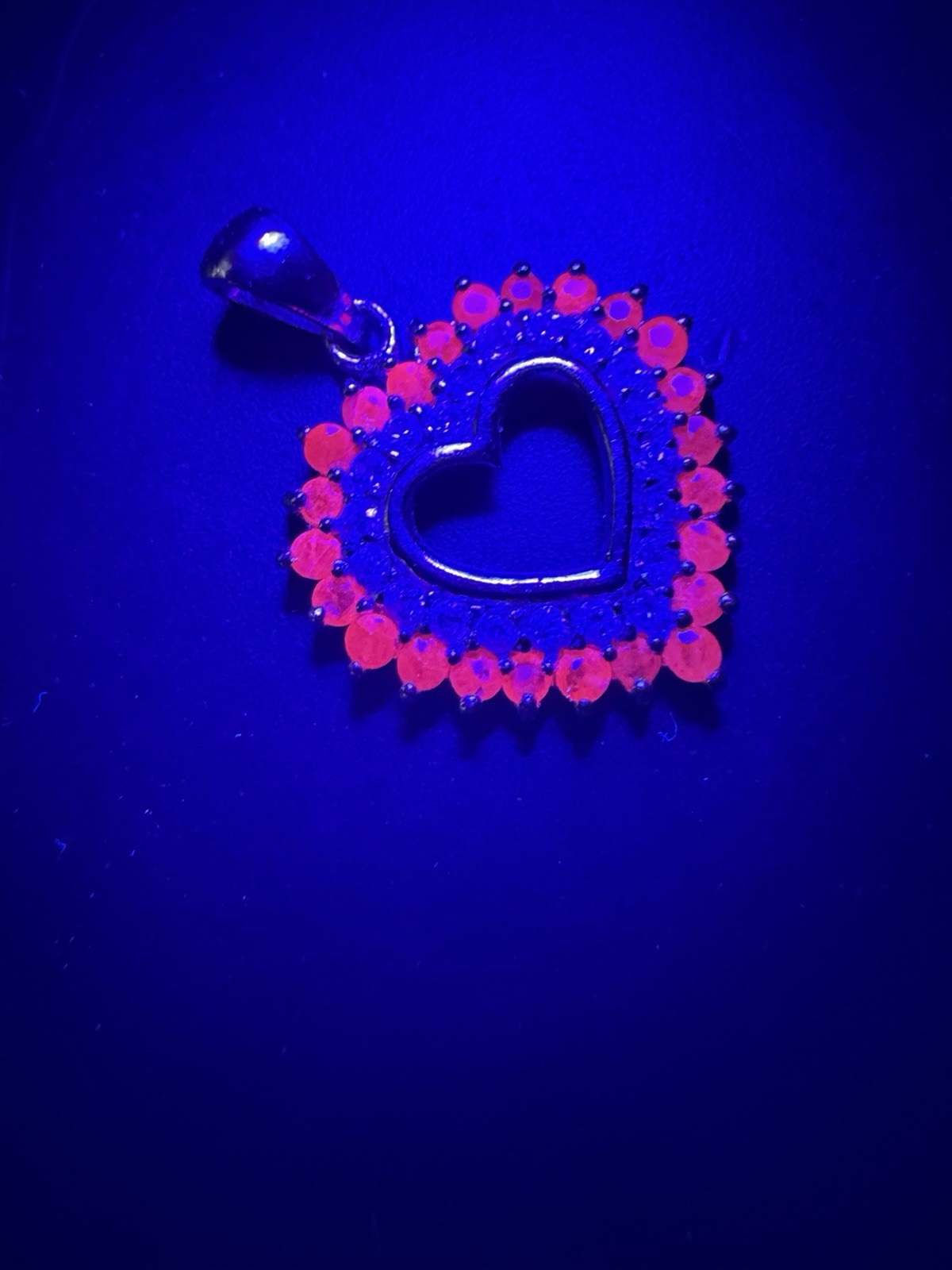 FAS 925 Sterling Silver Lab Created Ruby Clear CZ… - image 2