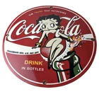 Vintage Coca Cola Sign - Betty Boop Bottle Gas Pump Porcelain Ad Sign