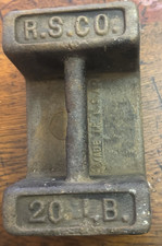 R.S. Co.  - 20 lb Scale Weight - Antique Grain Scale Weight #1