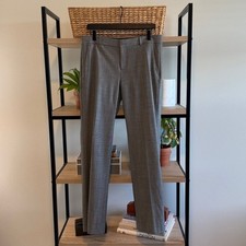 Banana Republic Logan Wool Twill Mid-Rise Gray Woven Career Dress Pant Trouser 8