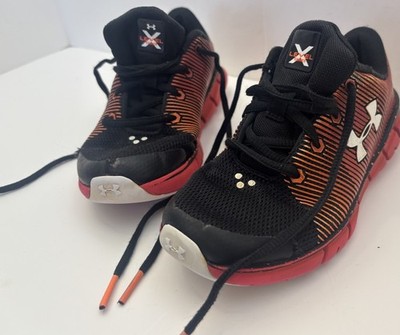 Under Armour X Level Series Kids 12K Black Red Running Shoes *Some Wear