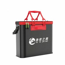 Collapsible Fishing Pail Zippered EVA Fishing Pail with Holder Rigid