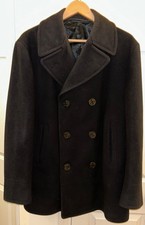 VINTAGE US NAVY WOOL KERSEY PEACOAT SIZE 40 C. 1960S