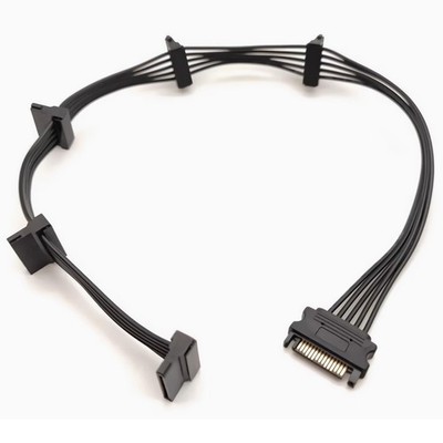 SATA Power Splitter Cable 19.7 in (500 mm) - 15 Pin SATA 1 to 5 Female Power ...