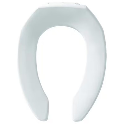 Bemis 1955Ct-000 Elongated Toilet Seat, Open Front, External Check Hinge, 2-3/8