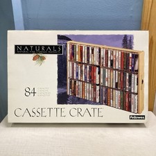 Fellowes 84 Capacity Wooden Cassette Tape Display Holder