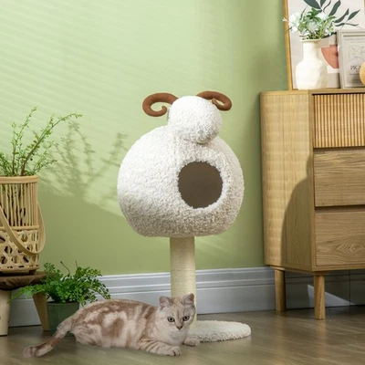 MARKENLOS Árbol rascador PawHut, árbol para gatos, árbol rascador para gatos, árbol trepador con cueva para gatos