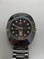 Rado Men Wristwatch Diamond Star Purple Round Silver Automatic Work 501196