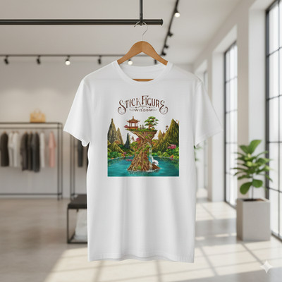 Stick Figure Wisdoms Album Art Graphic White T-Shirt Reggae Band Tee - T005