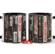 80's Rock Cassette, Vintage Music Band Coffee Mug