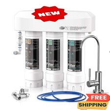 Sistema de filtro de agua bajo fregadero con grifo de n quel cepillado, 3 etapas