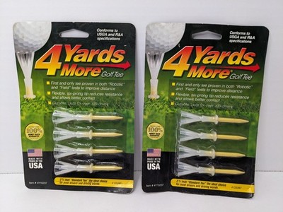 2 packs of ''4 Yards More'' Golf Tees by Green Keepers - ''Standard Tee'' - 2 3/4''