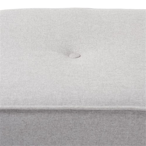 Baxton Studio Corinne 16" Square Ottoman in Light Gray - Picture 4 of 5