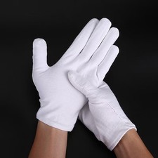 24 PCS XL White Cotton Gloves for Eczema Dry Hands Jewelry Work Glove Liners New