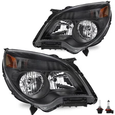Headlights For 2010-2015 Chevy Equinox LS / LT Black Halogen Headlamps With Bulb