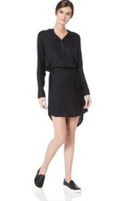 Mountain Khakis Josie Dress Womens Large 3 Button 1/4 Placket Wrap Waist Black