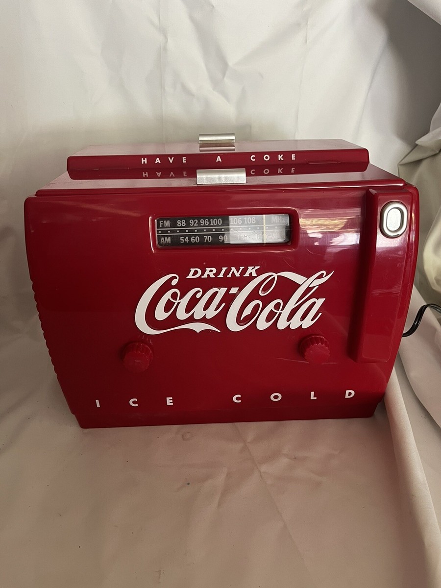 1980's COCA-COLA COOLER AM-FM RADIO / CASSETTE PLAYER STILL IN