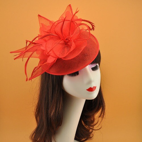 2023 Vintage Feather Bridal Evening Gown Tiara Party Hair Gauze Top Hat