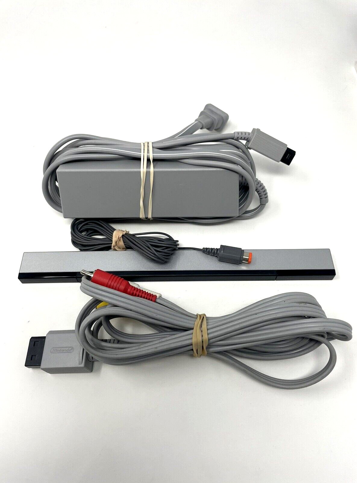 Wii OEM Nintendo AV, Sensor, and AC Power Adapter Hookup Authentic FREE