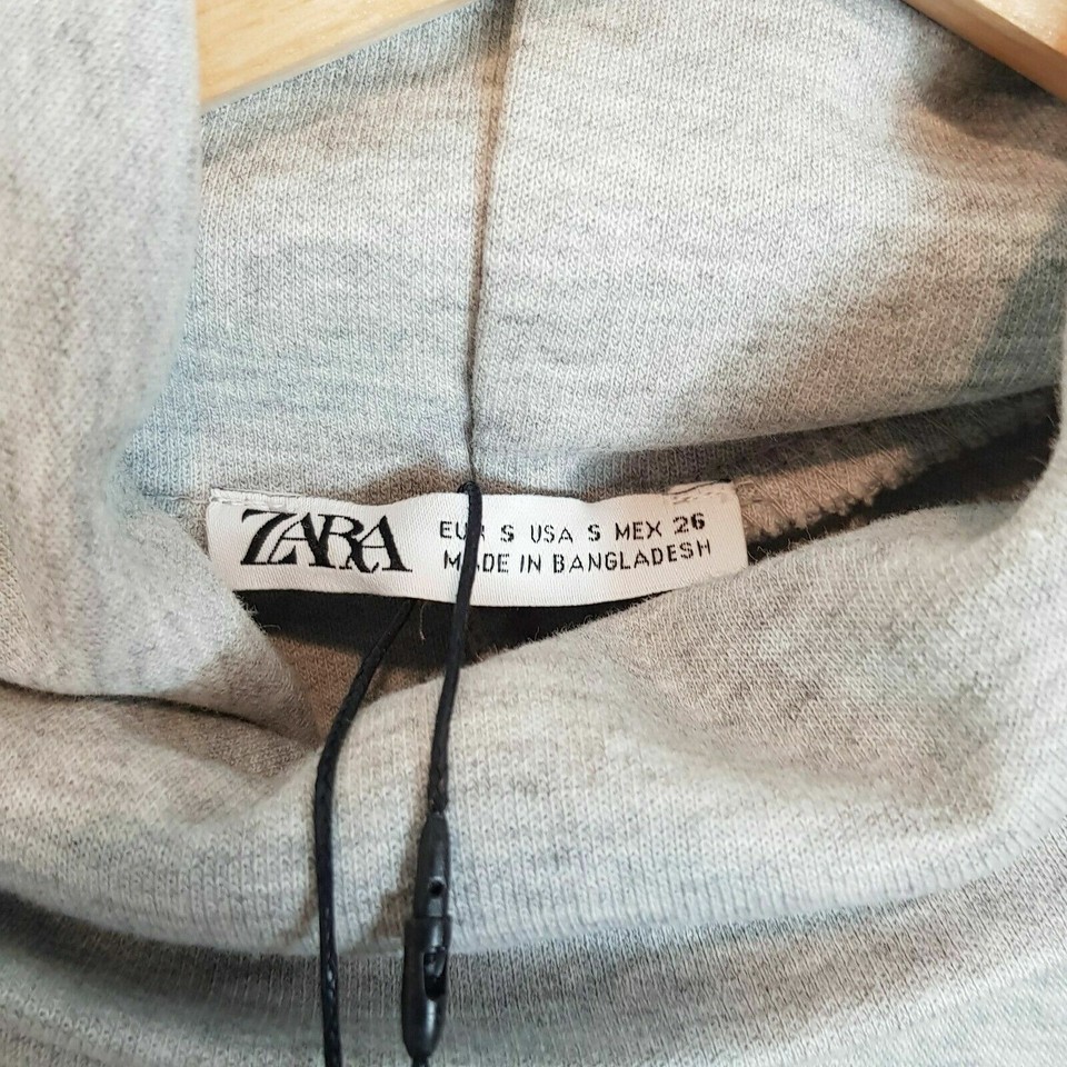 ZARA Womens Size S or 10 Grey 3/4 Sleeves Dress NEW + TAGS eBay