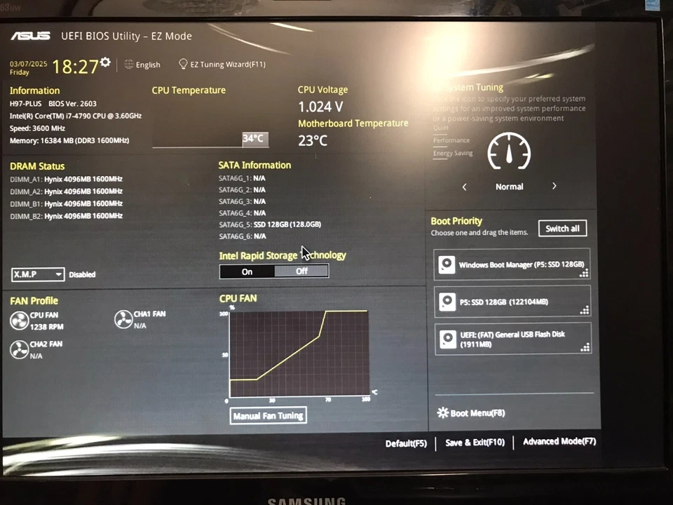 Scheda madre LGA 1150 ASUS H97-PLUS CPU Intel Core i7-4790 16GB DDR3 HDMI USB3.0 - Immagine 3 di 4