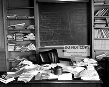 ALBERT EINSTEIN'S OFFICE ON DAY OF HIS DEATH IN APRIL 1955 - 8X10 PHOTO (DD-352)
