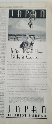 1932 Japan tourist bureau how little it costs vintage travel ad