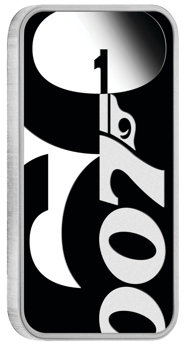 2022 60 YEARS OF BOND 1oz SILVER PROOF RECTANGULAR Colored $1 COIN
