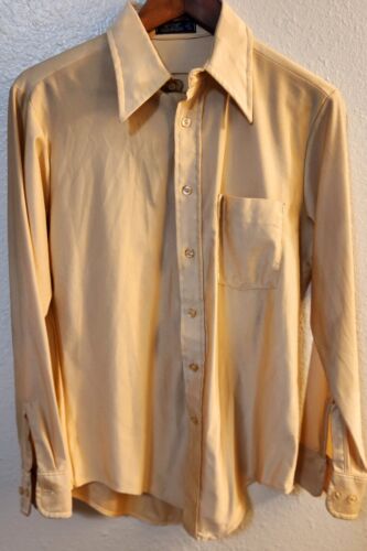 Vtg 60s 70s Disco Shirt QIANA NYLON  Manhattan Mod