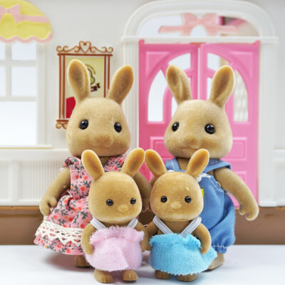 Pet Set Hape Family Pets Wooden Doll House Animals Wooden Dollhouse Pet Set — Dog, Cat Kennel Mentari