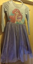 Disney Princess Ariel Little Mermaid Long Sleeve Dress - Child Small 6-6X